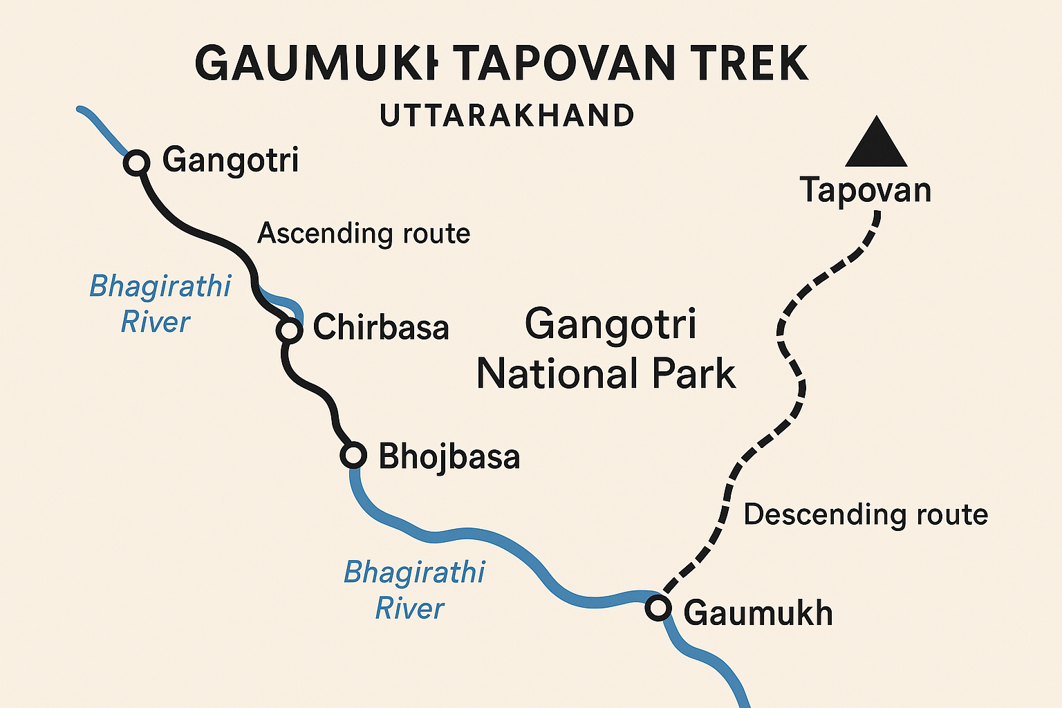 Gaumukh Tapovan Trek Map By The Trek 360