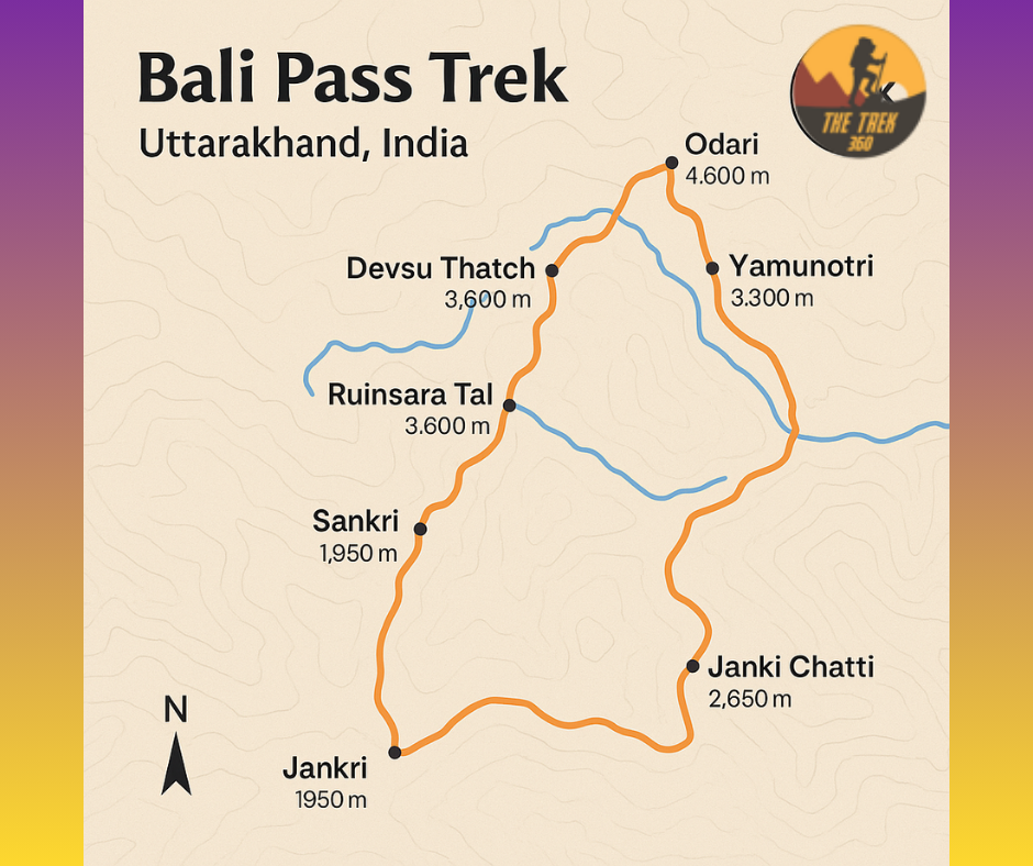 bali pass trek map